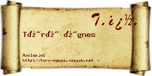 Törő Ágnes névjegykártya